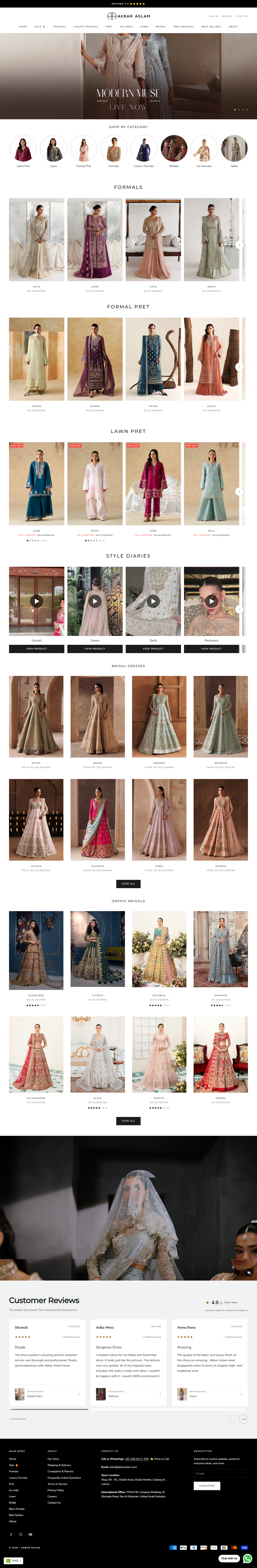 Akbar Aslam, a Shopify store built by Creatify