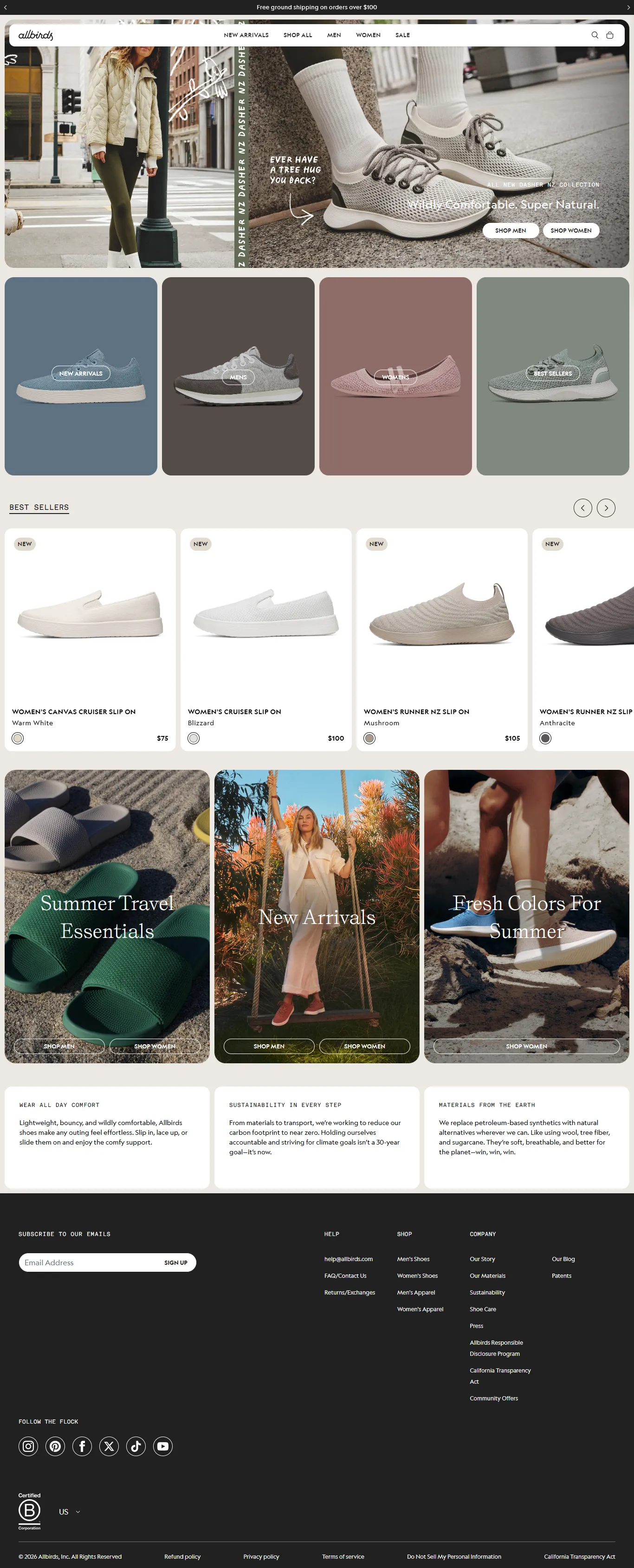 Allbirds — Shopify store built by Creatify