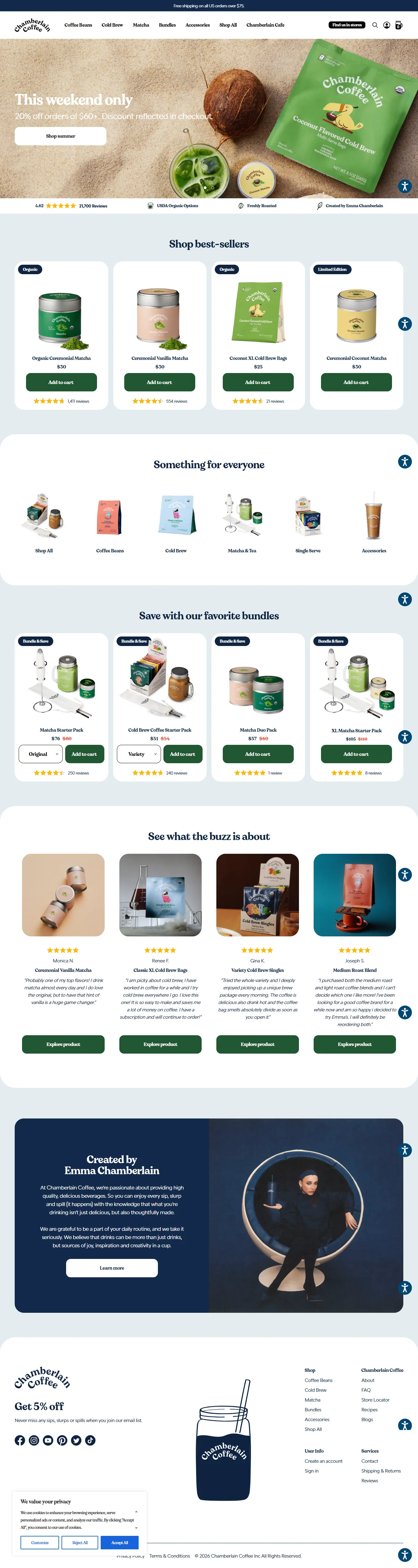 Chamberlain Coffee — Shopify store built by Creatify
