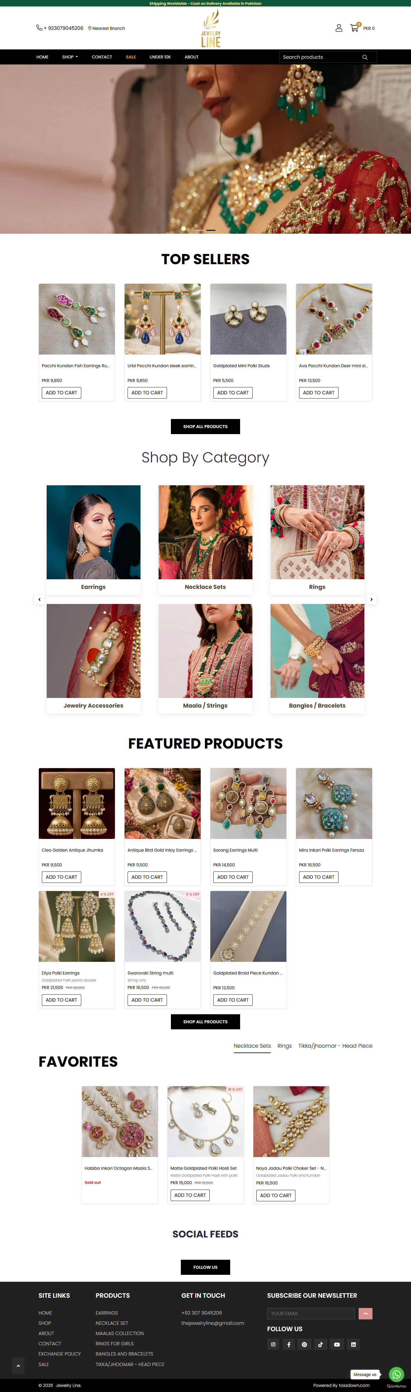 Jewelery Line, a Shopify store built by Creatify