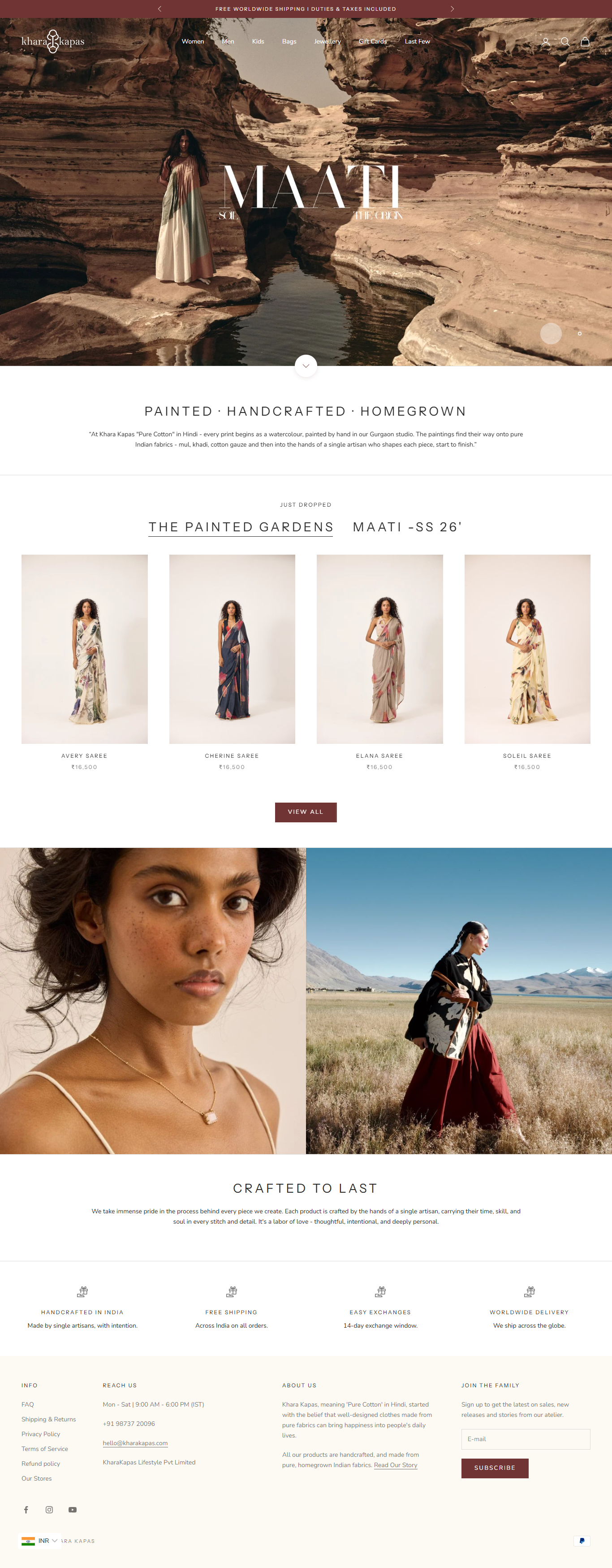 Khara kapas, a Shopify store built by Creatify