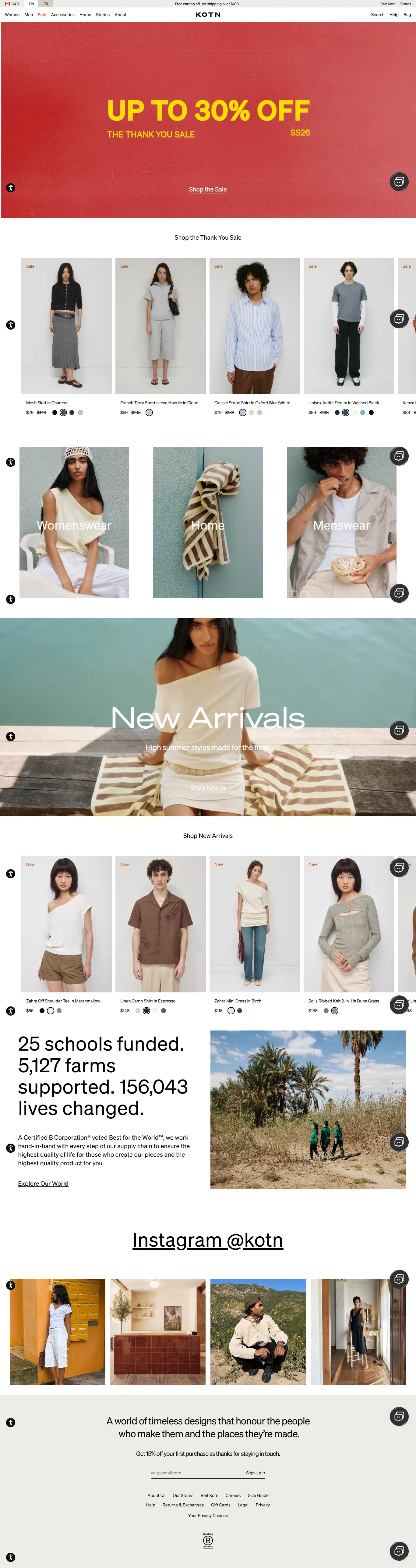 Kotn — Shopify store built by Creatify