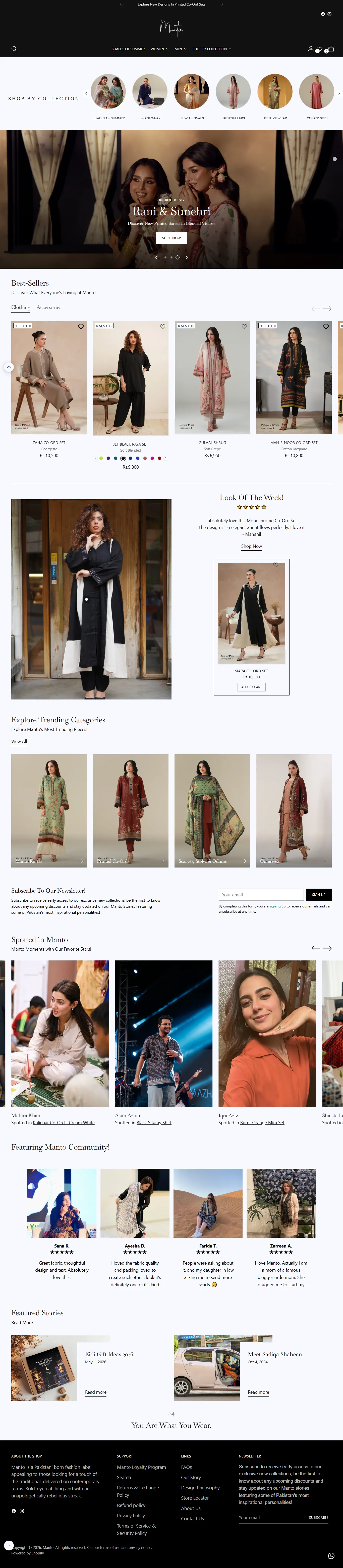 Manto — Shopify store built by Creatify