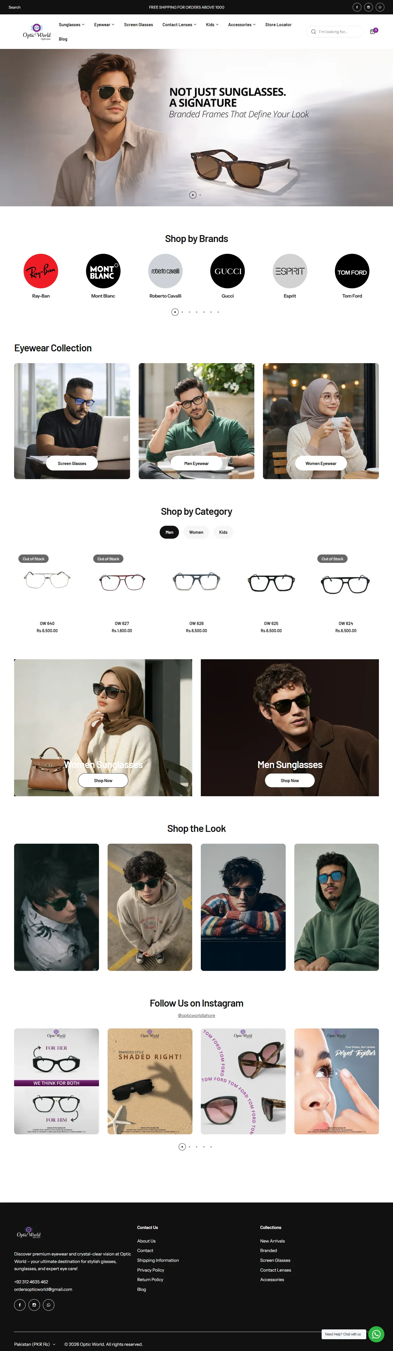 Optic World — Shopify store built by Creatify