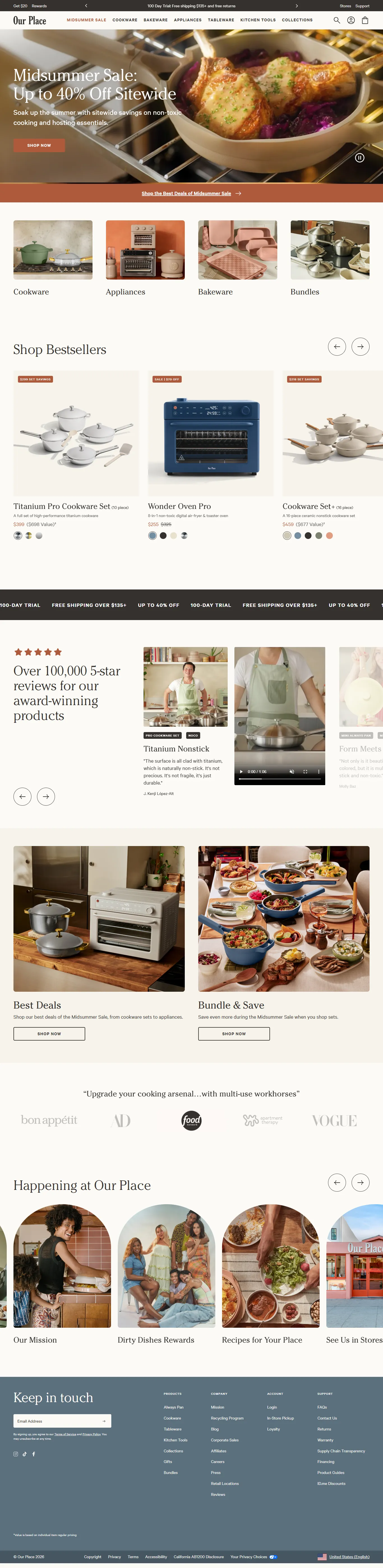 Our Place — Shopify store built by Creatify