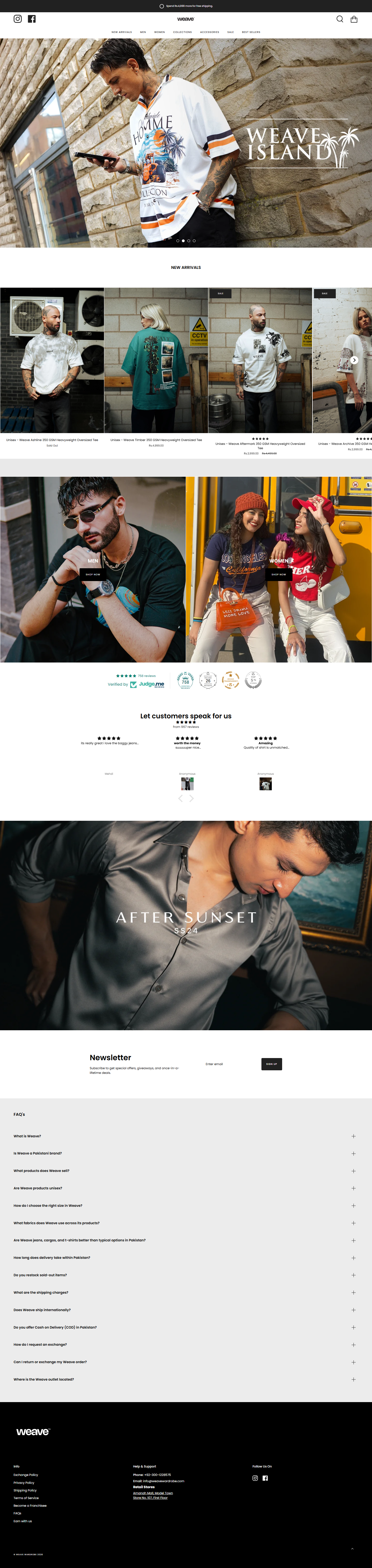 Weave Wardobe, a Shopify store built by Creatify