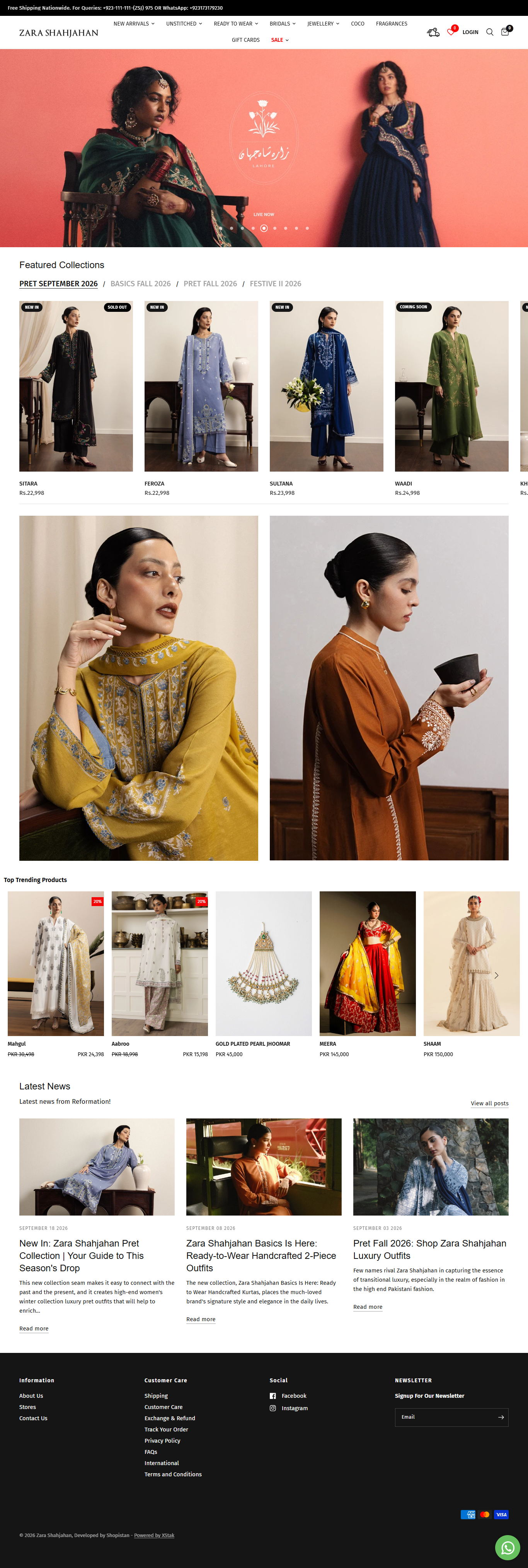 Zara Shahjahan, a Shopify store built by Creatify